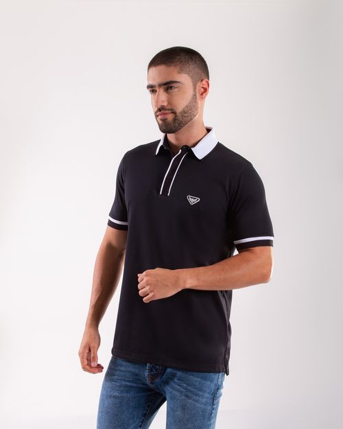Polo negra para hombre