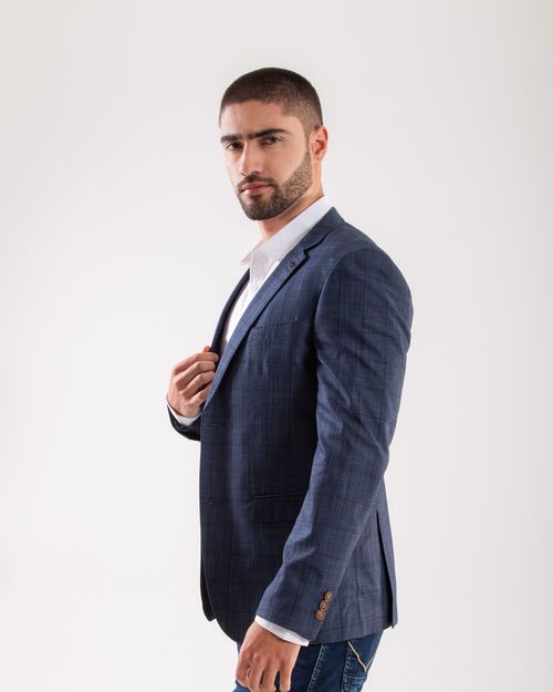 Blazer azul de cuadros para hombre