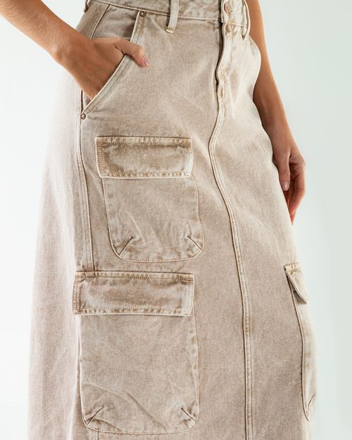 Falda beige para mujer