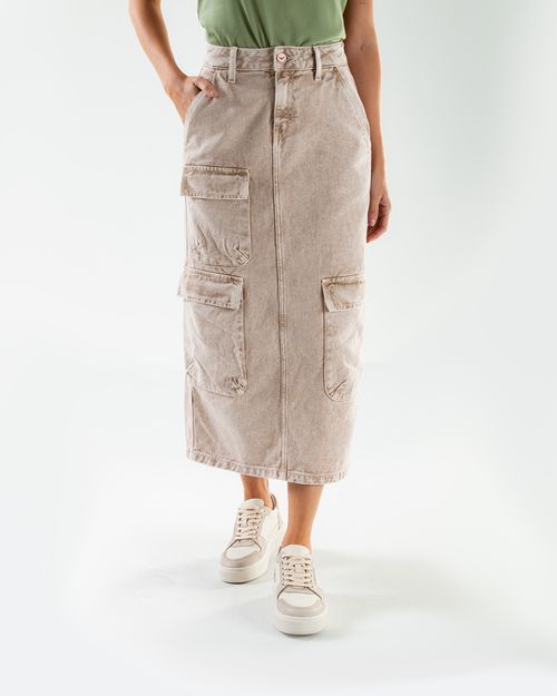 Falda beige para mujer