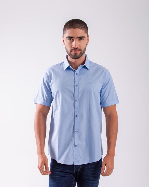 Camisa celeste manga corta para hombre