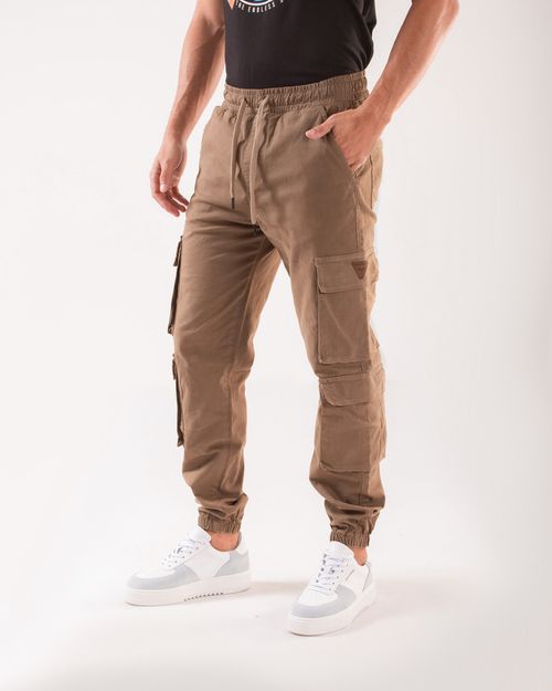 Pantalon cargo caqui para hombre