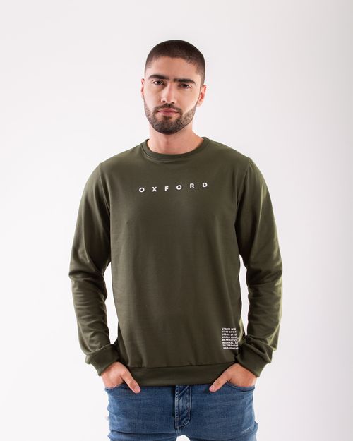 Buzo verde estampado frontal para hombre