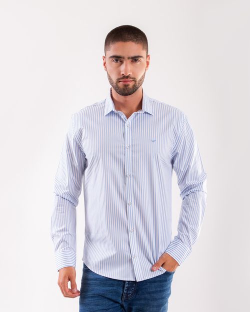 Camisa celeste manga larga para hombre