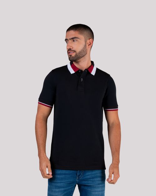 Polo negra  para hombre
