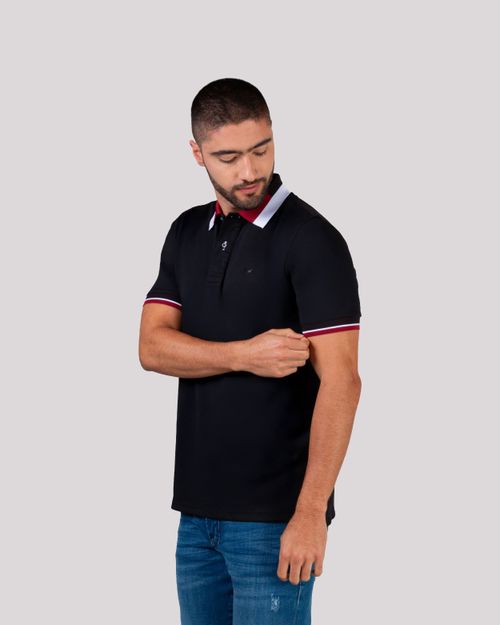 Polo negra  para hombre
