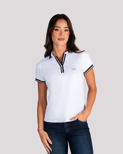Polo blanca para mujer