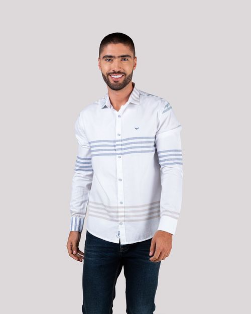 Camisa de rayas manga larga para Hombre