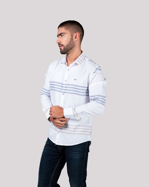 Camisa de rayas manga larga para Hombre