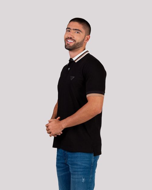 Polo negra para hombre