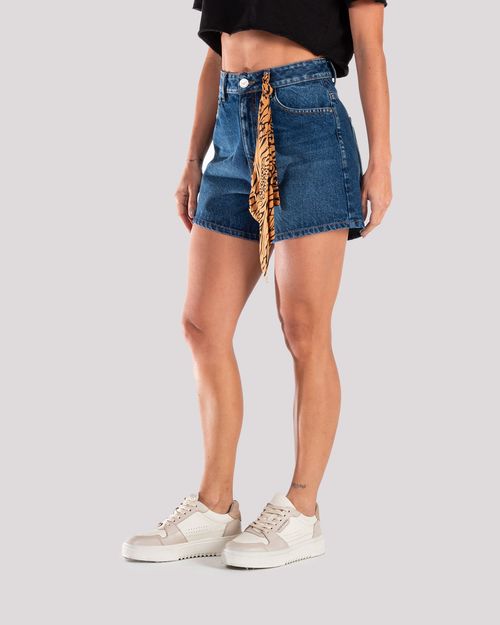 Short denim tono oscuro para mujer