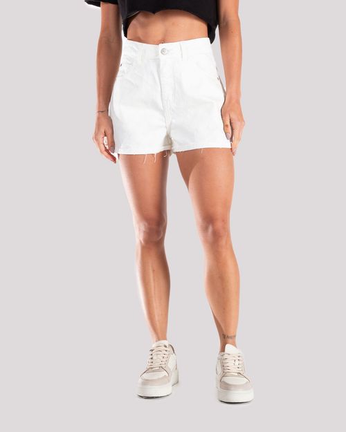 Short denim blanco para mujer