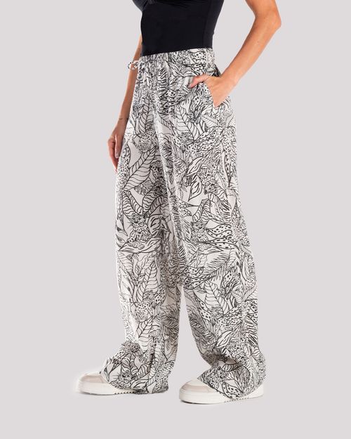 Pantalon gris estampado para mujer