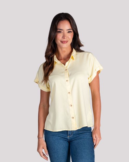 Camisa amarilla manga corta para mujer