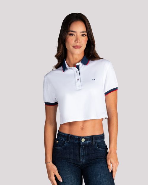 Polo blanca para mujer