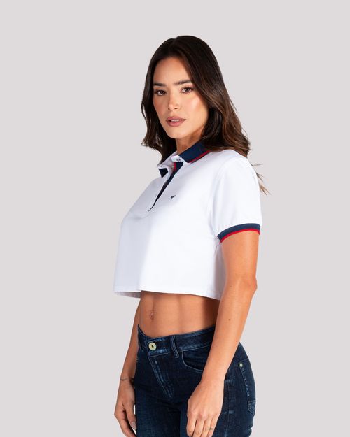 Polo blanca para mujer