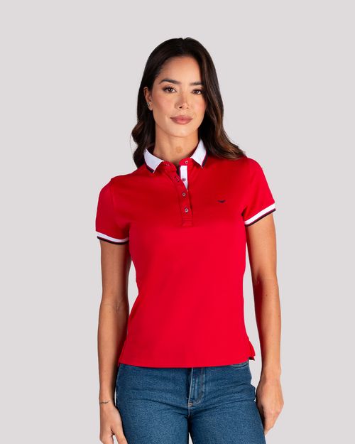 Polo roja para mujer