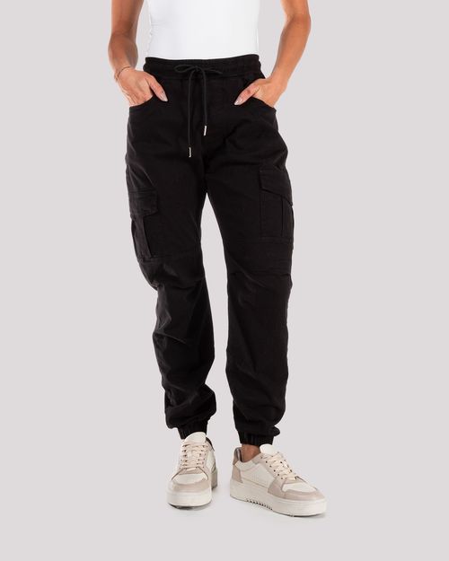 jogger negro cargo para mujer