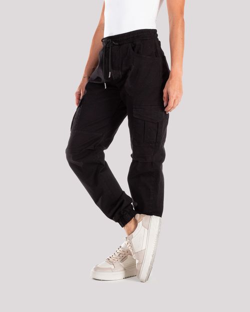 jogger negro cargo para mujer