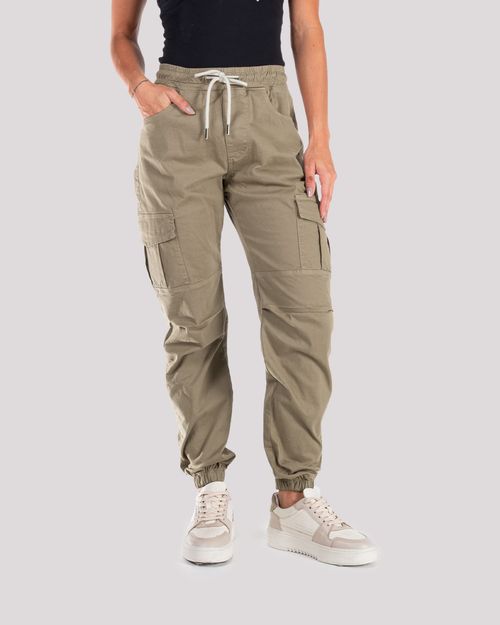 jogger caqui cargo para mujer