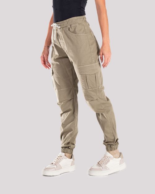 jogger caqui cargo para mujer