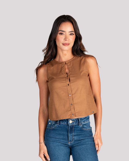 Blusa cafe para mujer