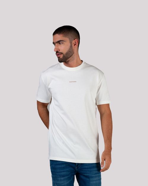 Camiseta blanca estampado frontal para hombre
