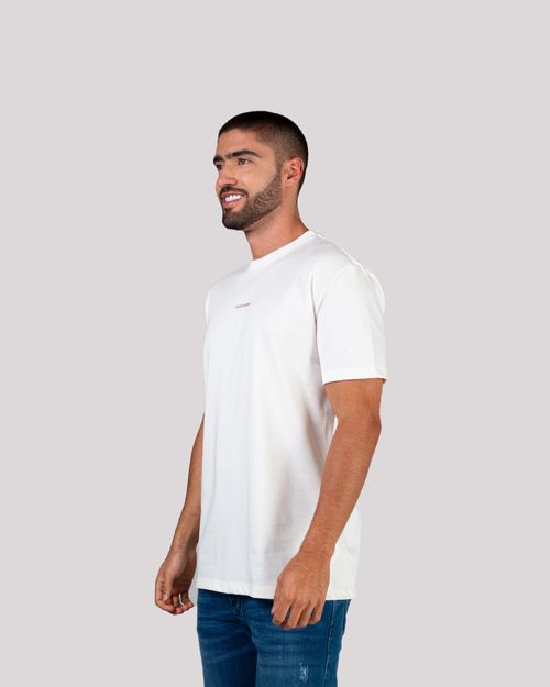 Camiseta blanca estampado frontal para hombre