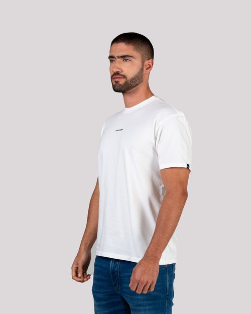 Camiseta blanca estampado frontal para hombre