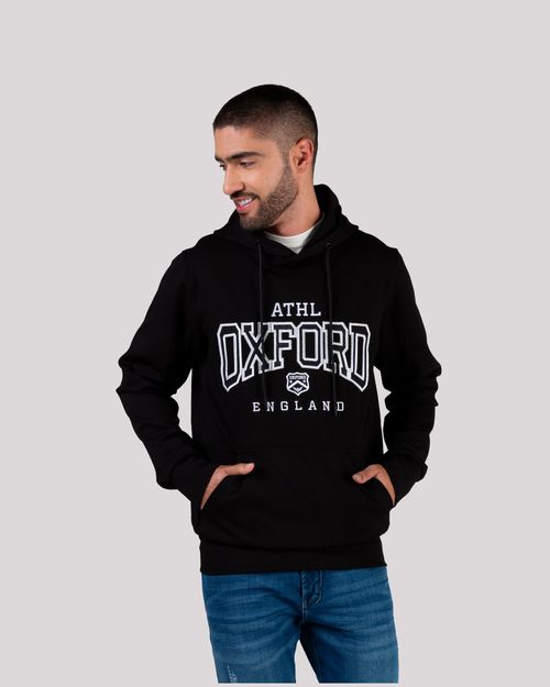 buzo negro tejido frontal para hombre
