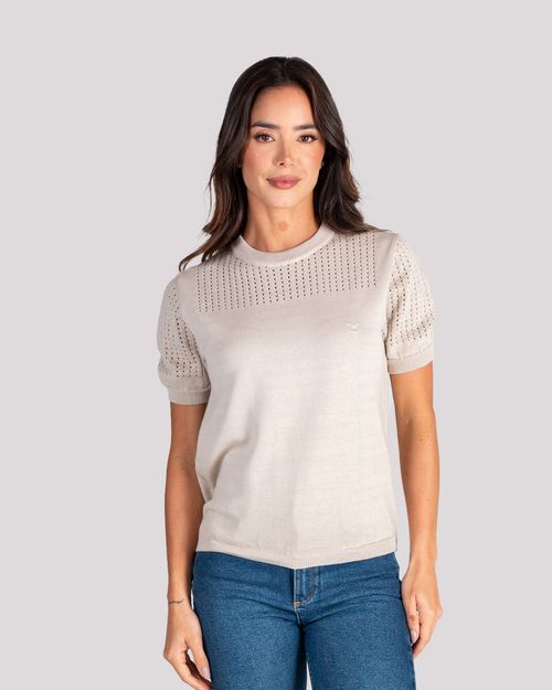 Blusa gris tejida para mujer