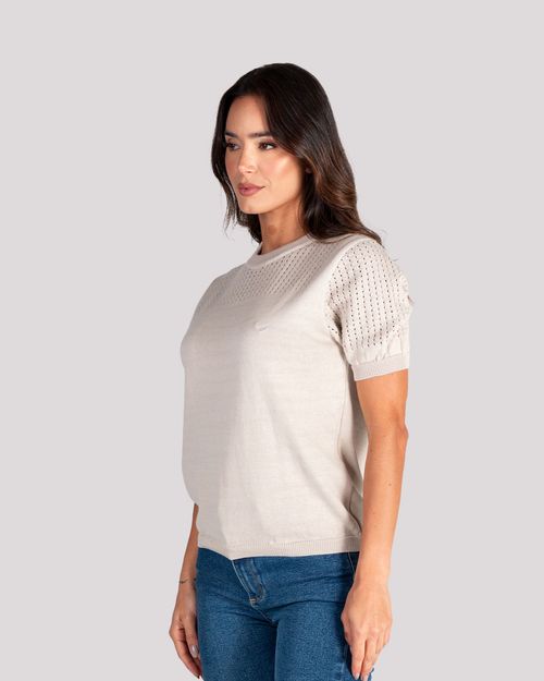 Blusa gris tejida para mujer