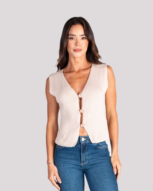 Chaleco beige para mujer