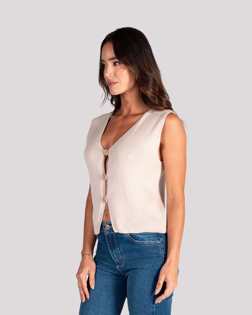 Chaleco beige para mujer