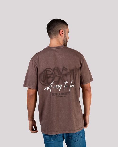 Camiseta cafe estampado espalda para hombre