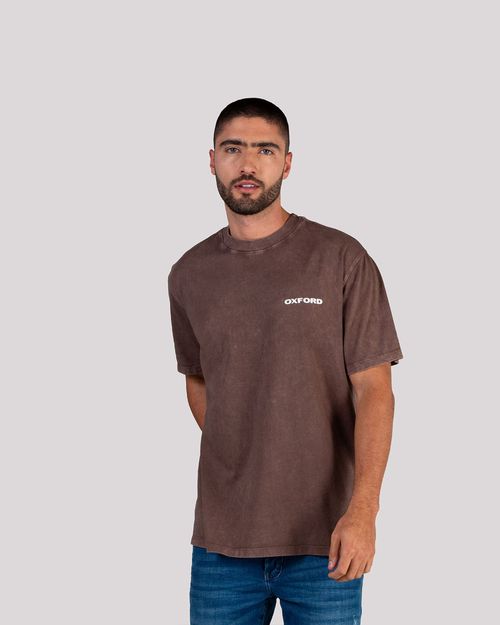 Camiseta cafe estampado espalda para hombre