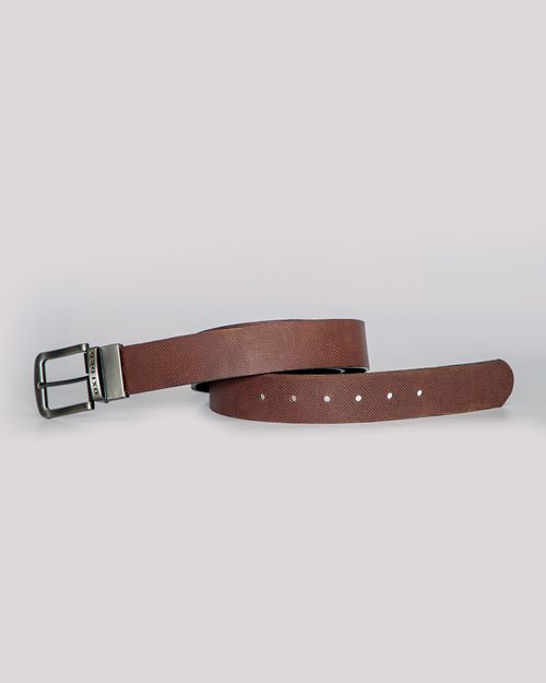 Cinturon cafe-negro doble faz para hombre