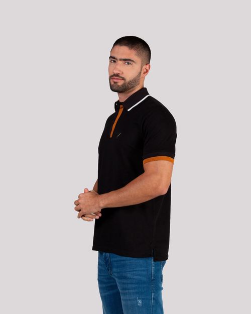 Polo negra para hombre
