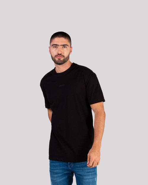 Camiseta negra estampada  para hombre