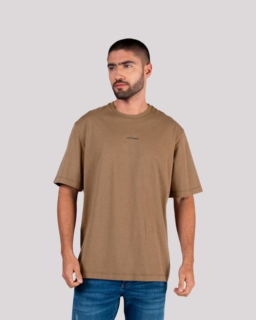 Camiseta cafe estampado espalda para hombre
