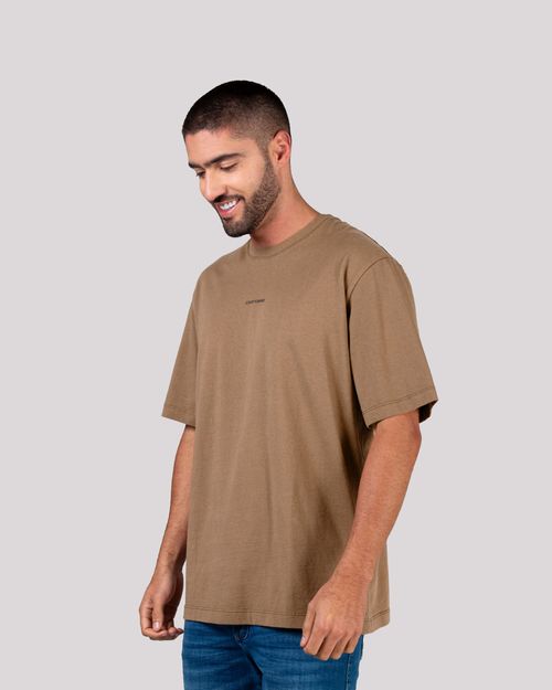 Camiseta cafe estampado espalda para hombre