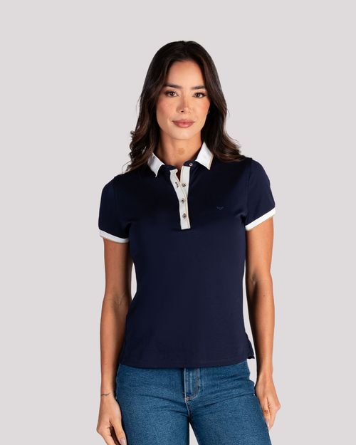 Polo azul para mujer