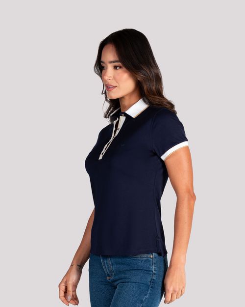 Polo azul para mujer
