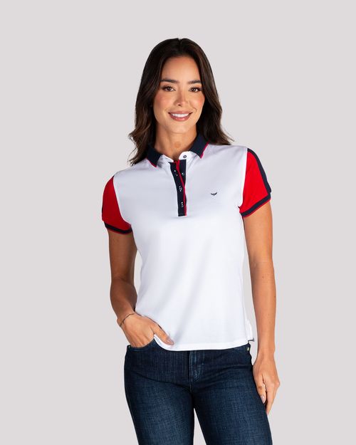 Polo blanca para mujer