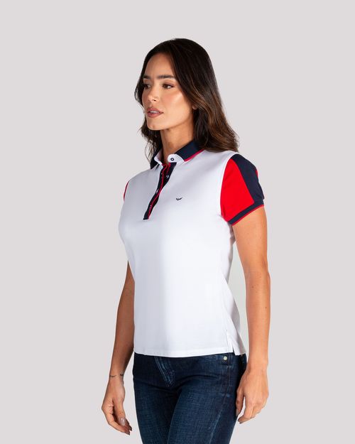 Polo blanca para mujer