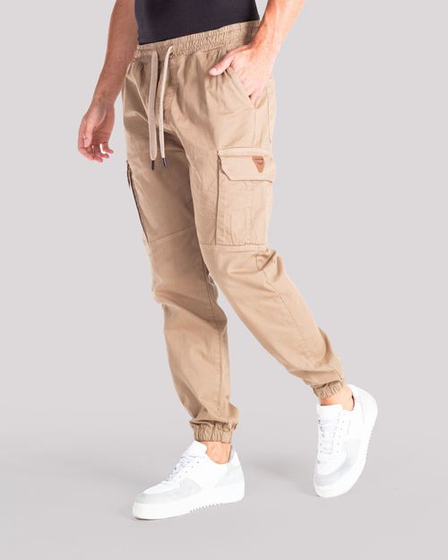 Pantalon cargo caqui para hombre