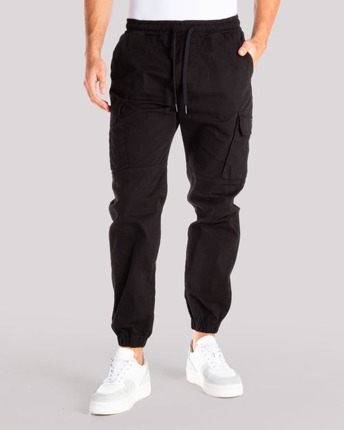 Pantalon cargo negro para hombre