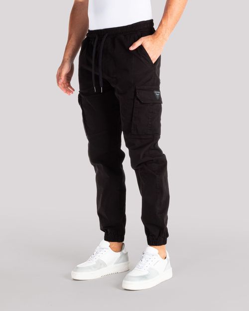 Pantalon cargo negro para hombre