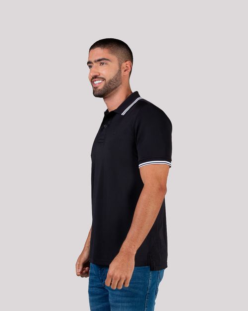 Polo negra para hombre