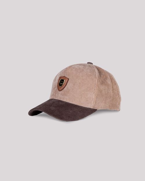 Gorra cafe aplique frontal para hombre